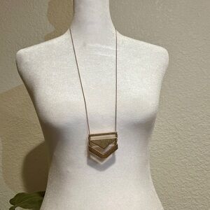 Modern Geometric Gold Chevron Triangle Statement Necklace